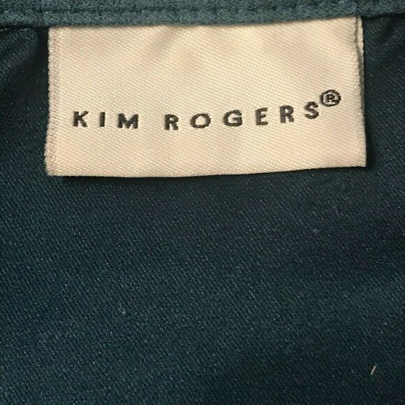 KIM ROGERS Shirt faux suede PinTucks Bust 44 button down shirt WASHABLE 0X. B74 - Picture 7 of 8